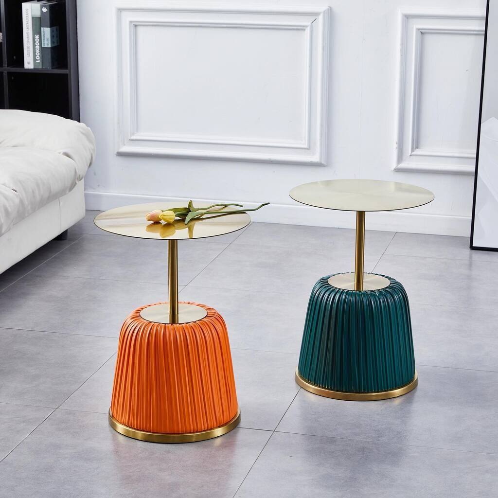 Luxurious Gold C-Shaped Side Table