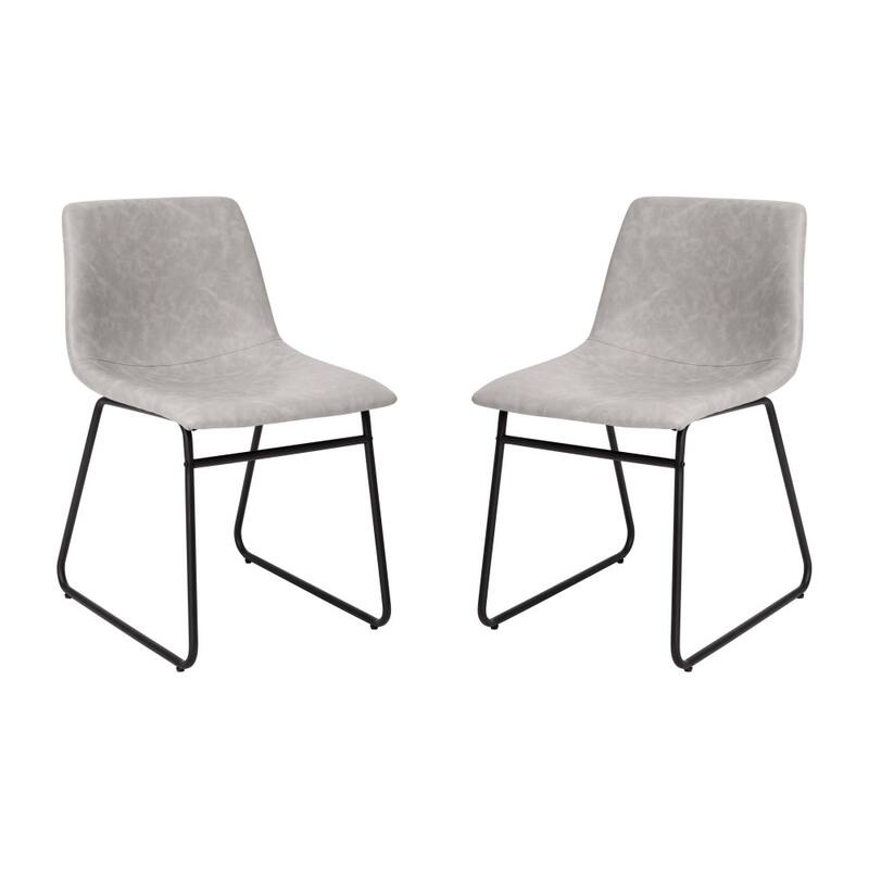 18 Inch Indoor Dining Table Chairs, LeatherSoft Upholstery-Set of 2