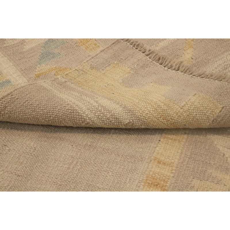 Hand Woven Oriental 100% Wool Carpet Southwestern Tribal Multi-Colored Kilim Runner Rug - 9' 7'' X 2' 7''