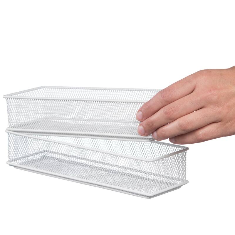 YBM Home White Mesh Desk Drawer Organizer Tray, Storage Holder, Multipurpose Storage Holder, Pack of 1