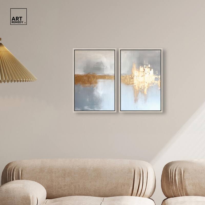 Serenity in Gold I Canvas Set of 2 by Art Remedy
