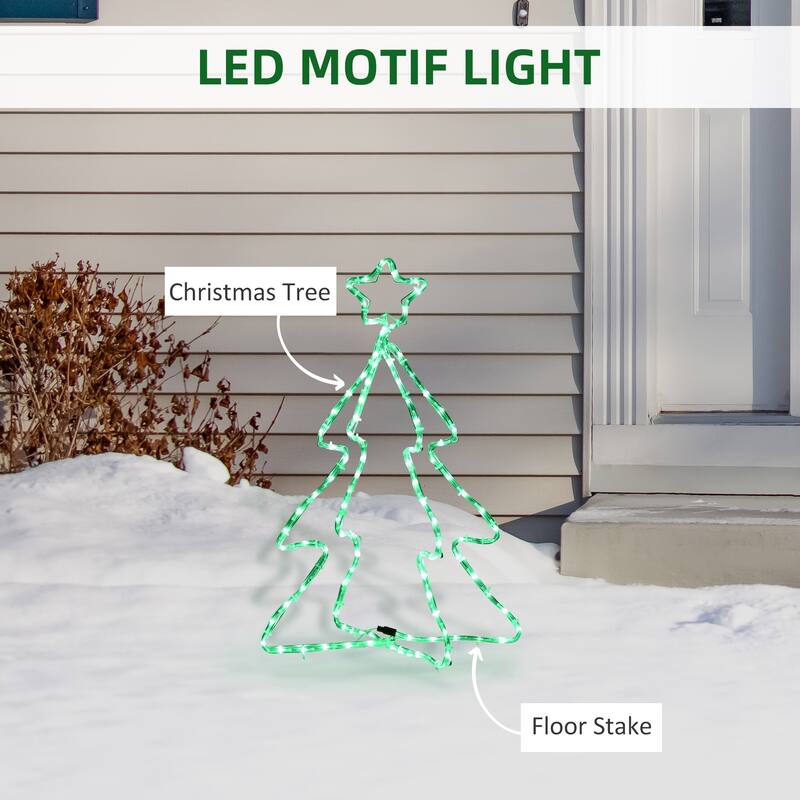 Outsunny Electricity-Saving LED Christmas Tree Outdoor Christmas Decoration - 18.5" x 18.5" x 29"