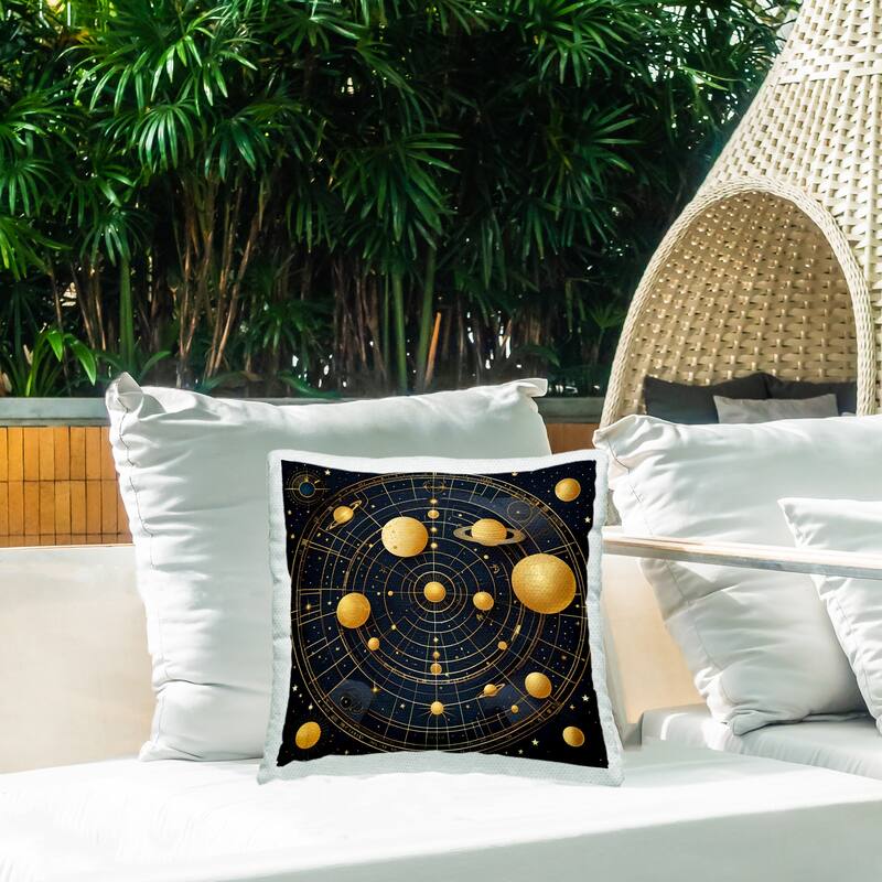 Stupell Astral Planets in Solar System Printed Outdoor Throw Pillow Design by Tabz Jones