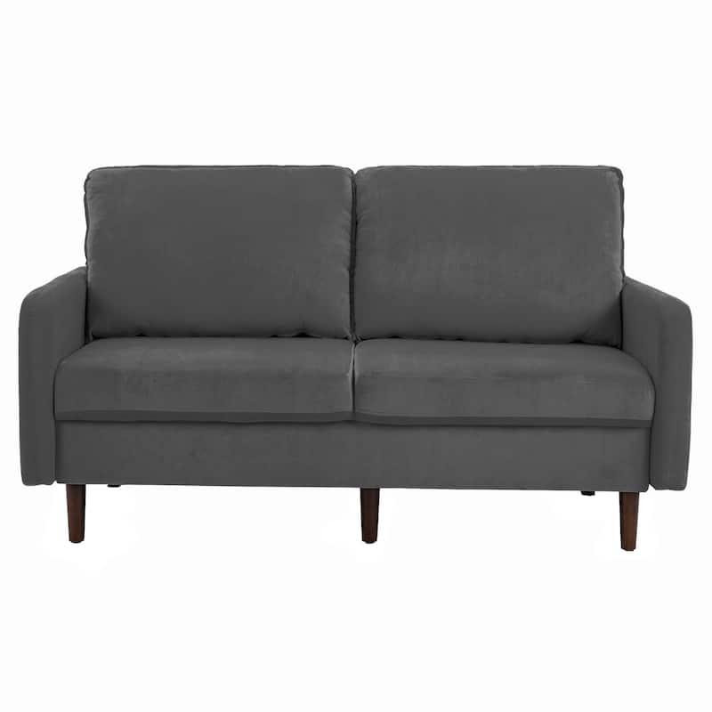 Velvet Loveseat Sofa With Wood Legs