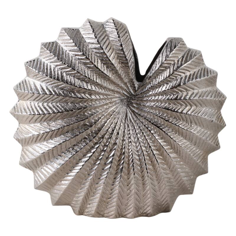 Aluminum Metal Vase Coastal Glam Decorative Accent - 13" Silver