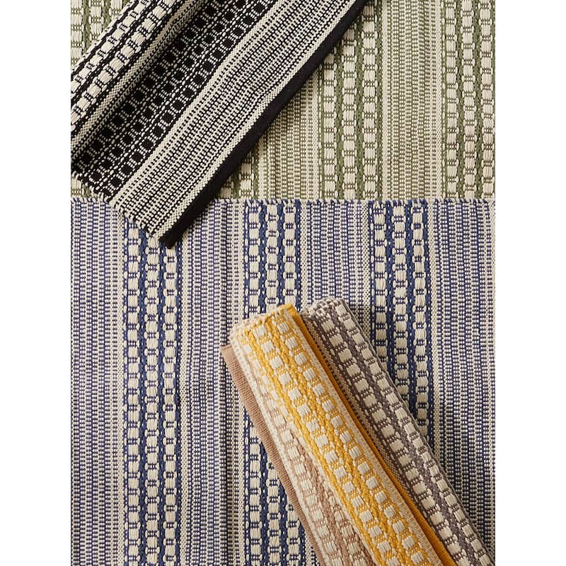 DII Stone Dobby Stripe Hand-Loomed Rug 2ft 6inx6 Ft - 36.0 In. L X 24.0 In. W X 0.2 In. H
