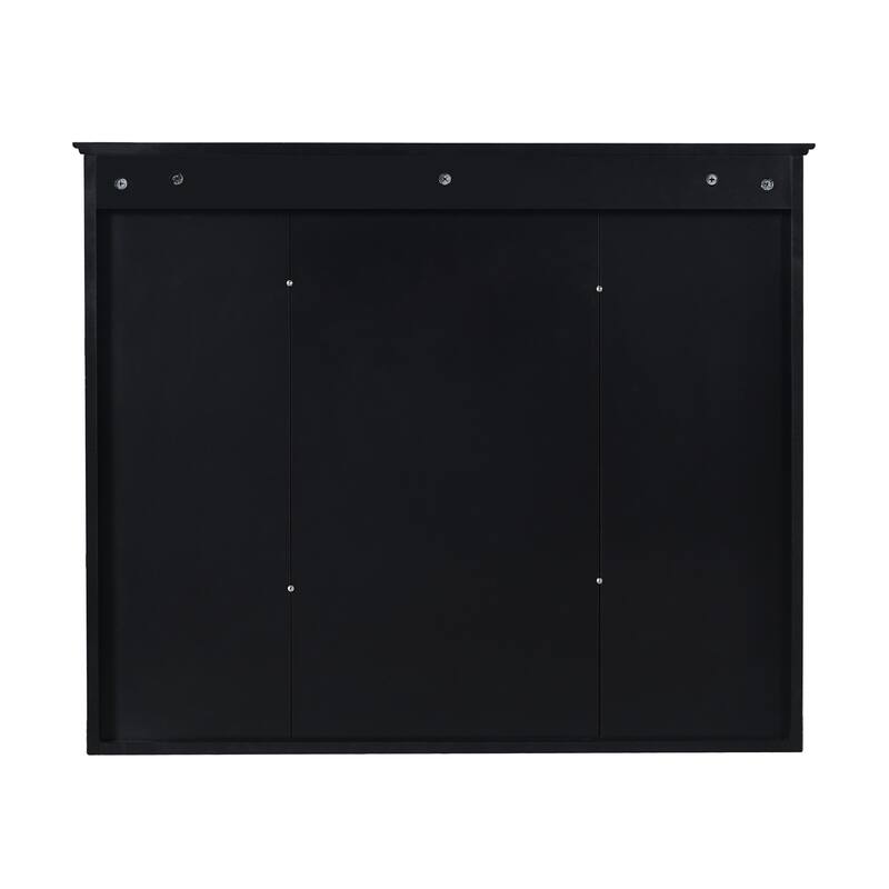 GDFStudio - Rivermont Modern Wall Mounted Bathroom Medicine Cabinet with Mirror and Open Shelves - 35'' x 28''