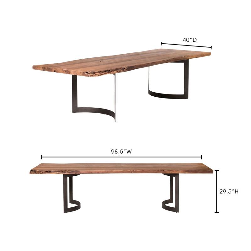 Aurelle Home Bennett Live Edge Dining Table - Natural