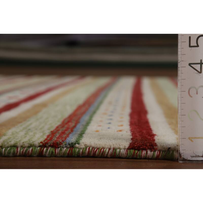 Hand Knotted Oriental 100% Wool Carpet Tribal Animal Pictorial Multi-Colored Gabbeh Area Rug - 7' 7'' X 5' 5''