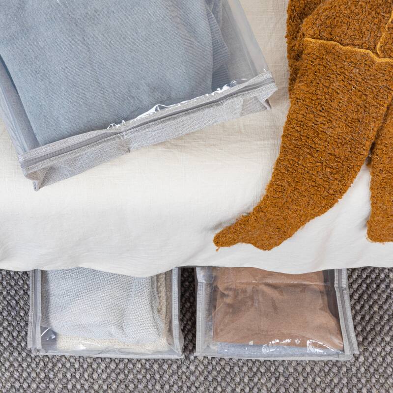 Household Essentials Zippered Sweater Storage Bags with Clear Vision Panel - 16.0"L x 13.3"W x 4.0"H