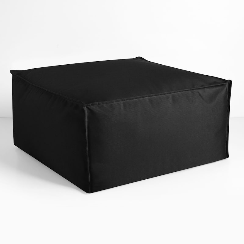 Sorra Home Sunbrella Outdoor Top Stitch Solid Bean Pouf
