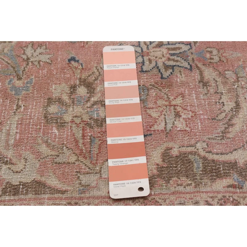 ECARPETGALLERY Hand-knotted Antalya Vintage Salmon Wool Rug - 9'6 x 12'5