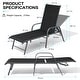 preview thumbnail 33 of 72, Outdoor Patio Lounger Aluminum Adjustable Chaise Lounge Chairs with Arms (Set of 2/4) - See Picture