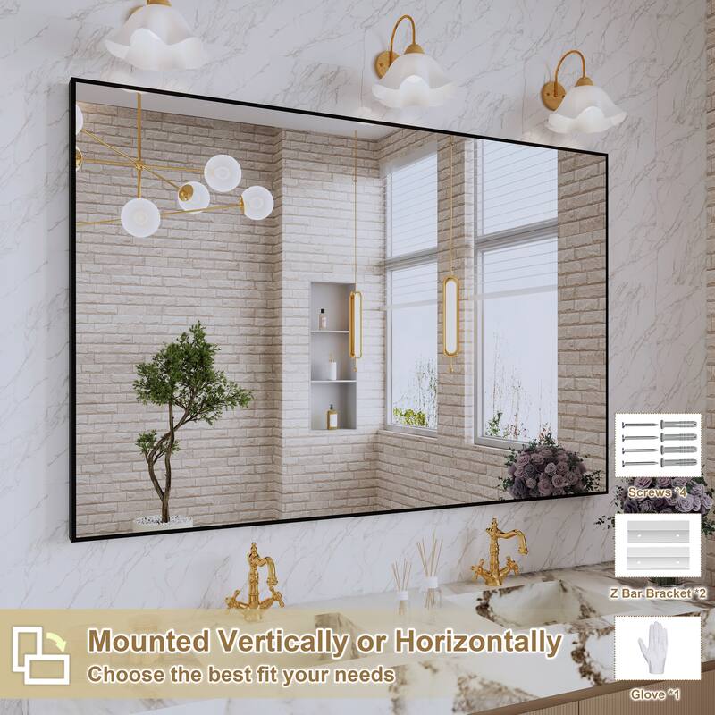 QuivaraView Wall Mounted Aluminum Frame Bathroom Vanity Mirror