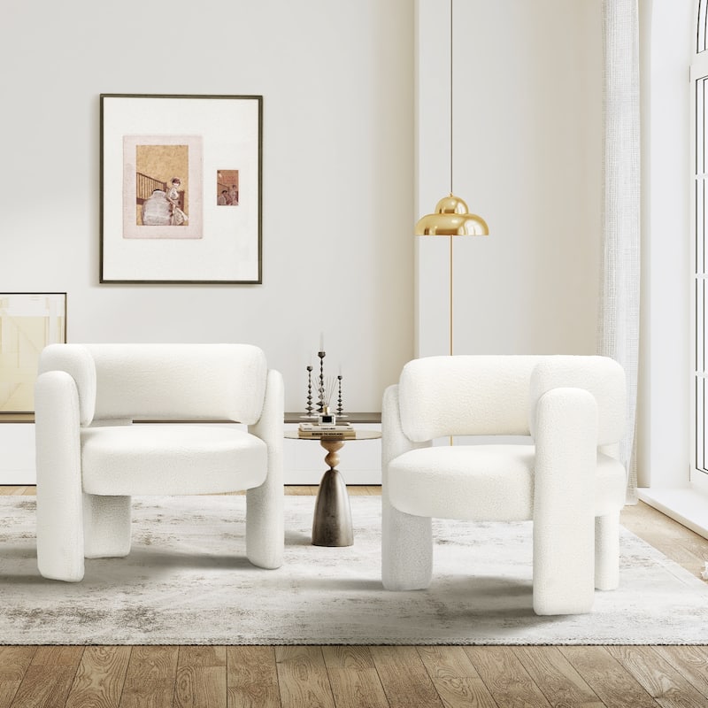 Modern Velvet Barrel Accent Chair - 3-Leg Design for Living Room, Bedroom