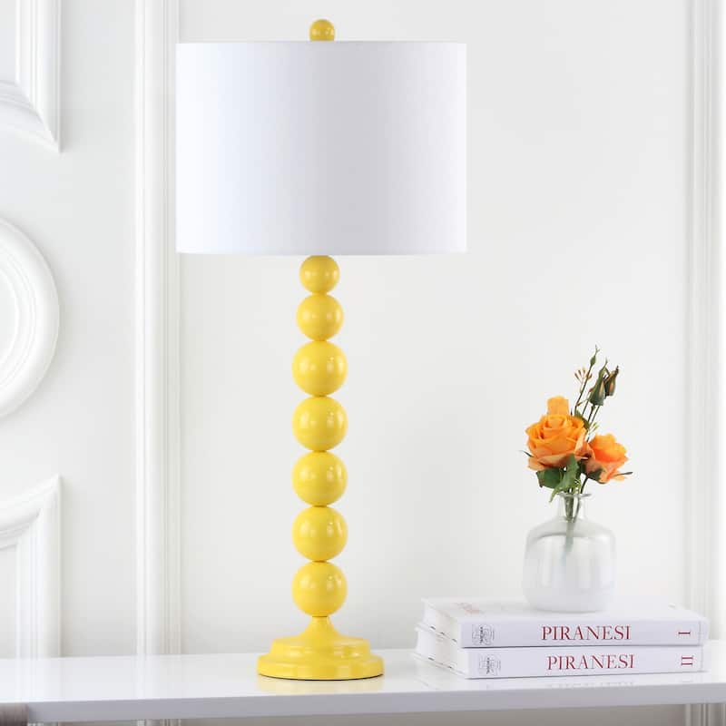 SAFAVIEH Lighting Mechelle 31-inch Stacked Ball White Table Lamp (Set of 2) - 14"x14"x31.5" - 14Wx14Dx32H