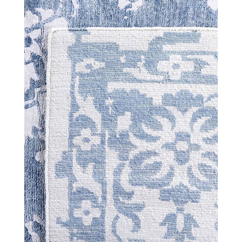 Modern One-of-a-Kind Hand-Knotted Area Rug, Blue - 9' 2" x 12' 1"