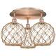 Option Antique Copper / Clear Glass with Brown Rope