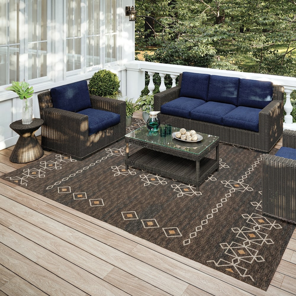 Indoor/ Outdoor Addison Yuma Southwest Motif Washable Area Rug