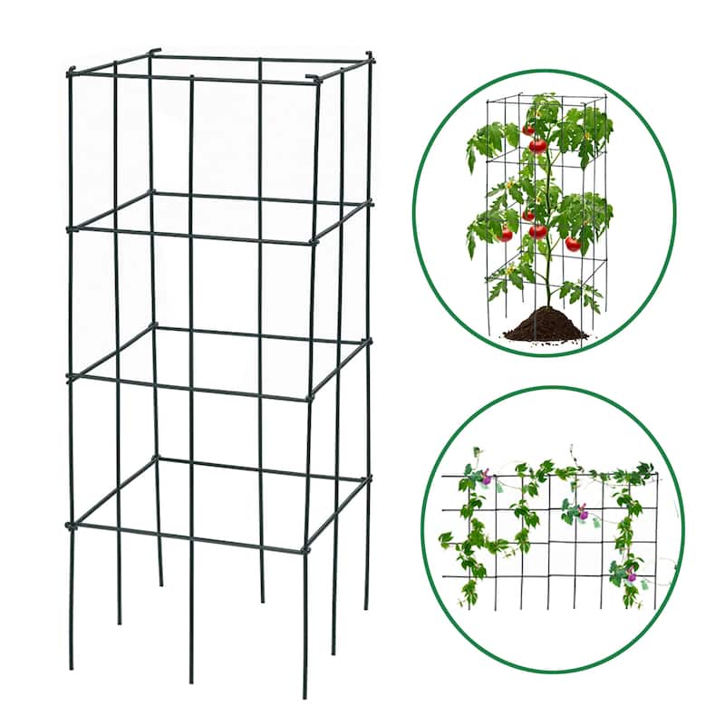 Pack of 4 Plant Cage Support Tomato Stakes and Cages