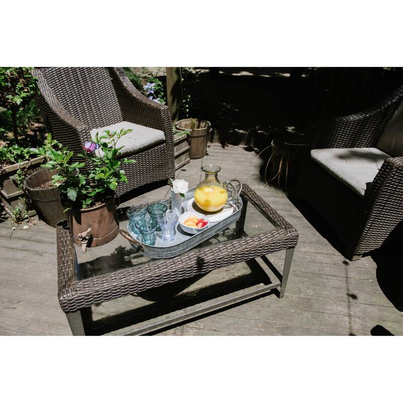 Galvanized Metal Tray with Handles