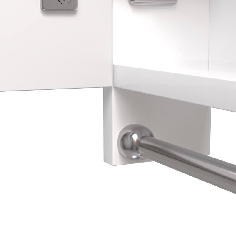 32" x 28" Rectangular Aluminum Surface Mount Medicine Cabinet with Mirror and Towel Rail - 32" x 28"