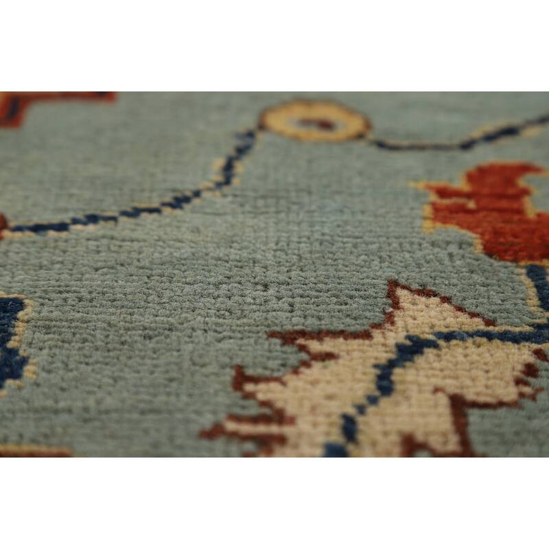 Blue & Orange Sultanabad Vegetable Dye Rug Hand-Knotted Wool Carpet - 8'11" x 12'2"