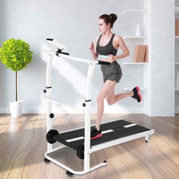 Foldable manual online treadmill