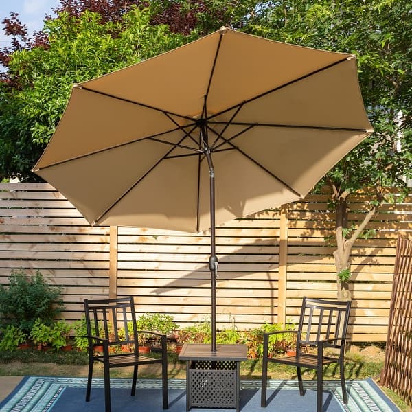 diy wooden patio table with umbrella How to Make an Easy DIY Umbrella Stand Side Table
