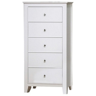 Nee 48 Inch Tall Dresser Chest, 5 Drawers with Silver Knobs, Matte ...