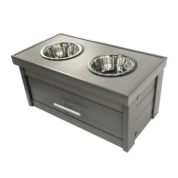 dog feeder with storage