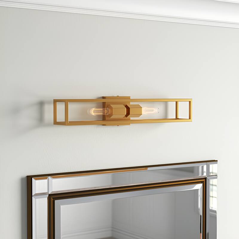 2 - Light Metal Frame A-Frame Sign Holder Wall Scone Symmetrical Geometric Vanity Light