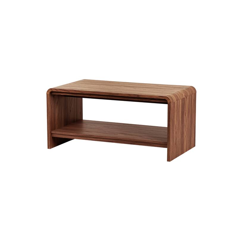 NPD Furniture Delmare Coffee Table with Open Storage - Walnut