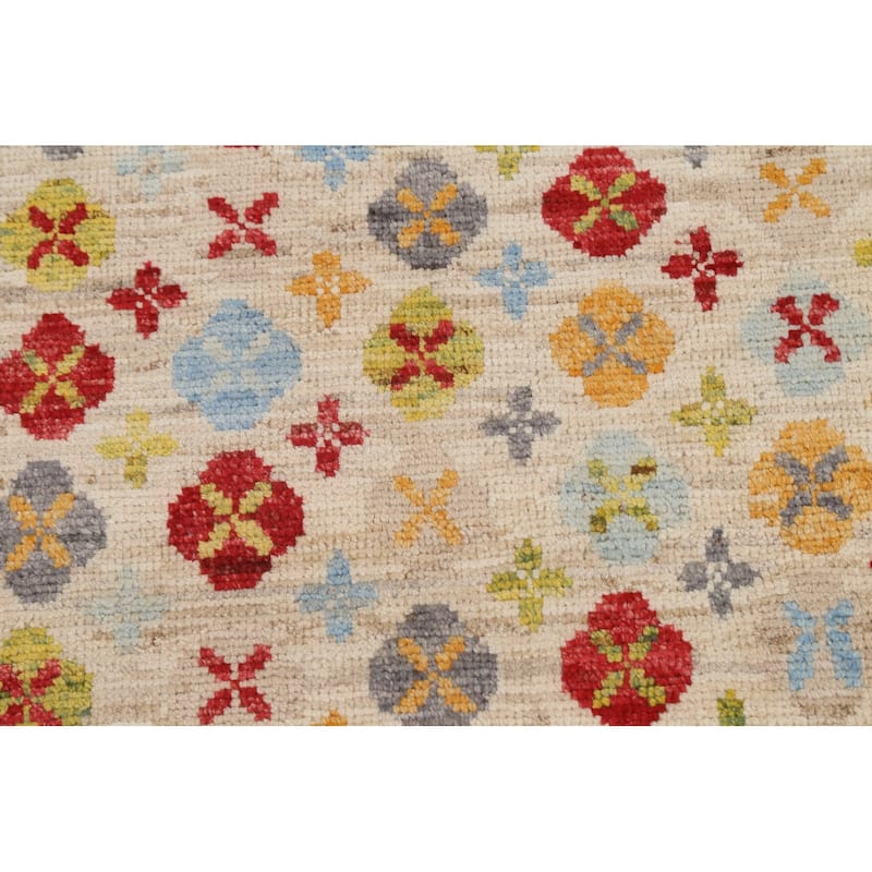Vegetable Dye Gabbeh Kashkoli Wool Area Rug Hand-knotted Foyer Carpet - 3'2" x 4'10"