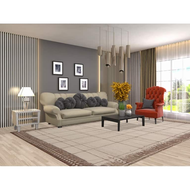 Earth Tone Moroccan Area Rug Hand-Knotted Wool Carpet - 7'10" x 12'0"