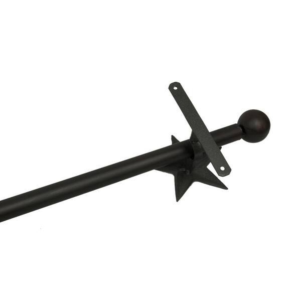 Shop Dark Rustic Red Adjustable Metal Star Curtain Rod W Ball