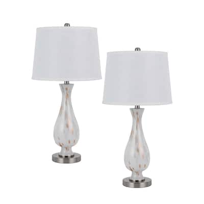 Abinger 28" Height Frosted White Glass 2 Pack Table Lamp Set - One Size