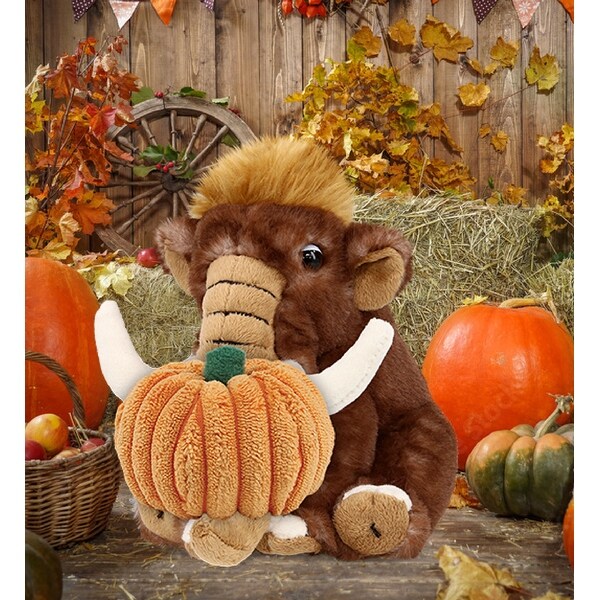 DolliBu Super Soft Wild Mammoth Stuffed Animal w/ Pumpkin Plush