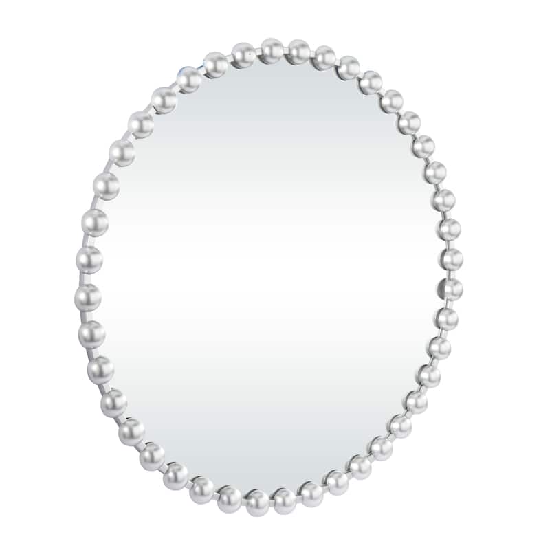 CosmoLiving by Cosmopolitan Metal Wall Mirror with Beaded Detailing