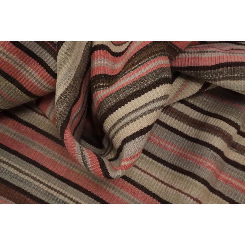 Hand Woven Oriental 100% Wool Carpet Southwestern Tribal Multi-Colored Kilim Area Rug - 9' 11'' X 6' 4''