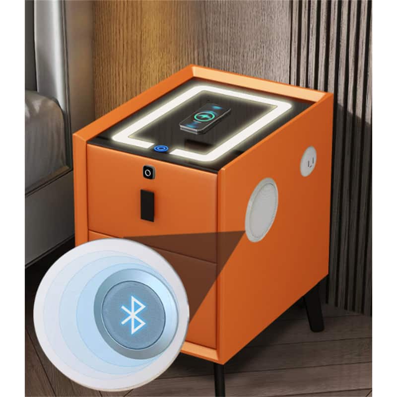 2 Drawer Smart Multi-functional Nightstand with Charging Station