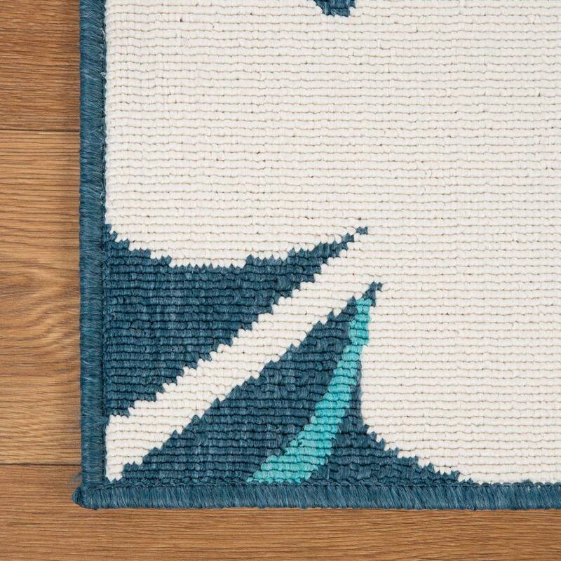 Superior Waikiki Modern Oversized Tropical Leaves Coastal Indoor Outdoor Area Rug