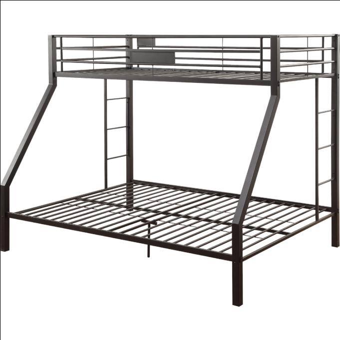 Black Bunk Bed (Twin XL/Queen) Open Metal Platform Bed Frame with Each ...