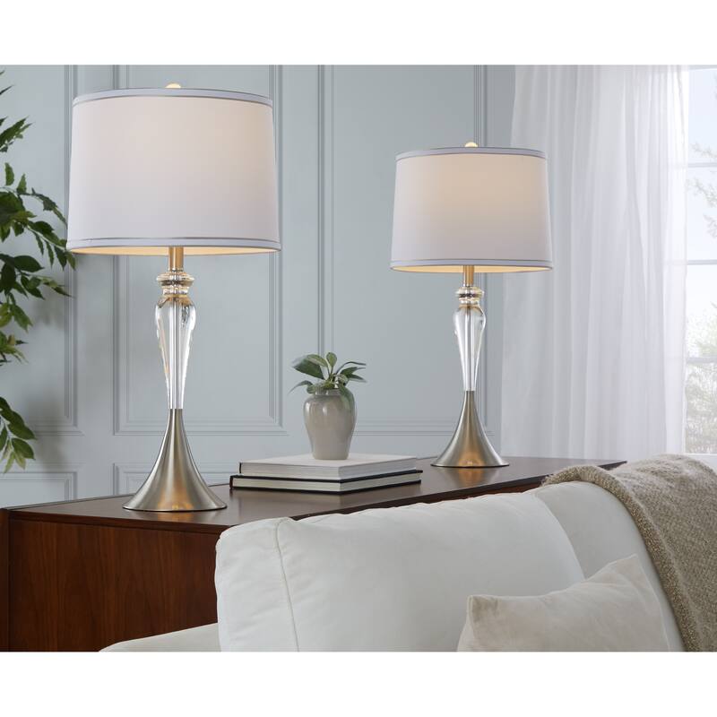 Ashland Glass 28" Crystal Table Lamp (Set of 2)