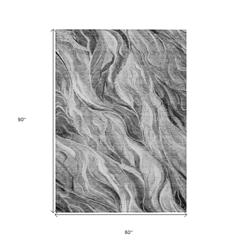 HomeRoots Abstract Transitional Rectangle Outdoor Rug