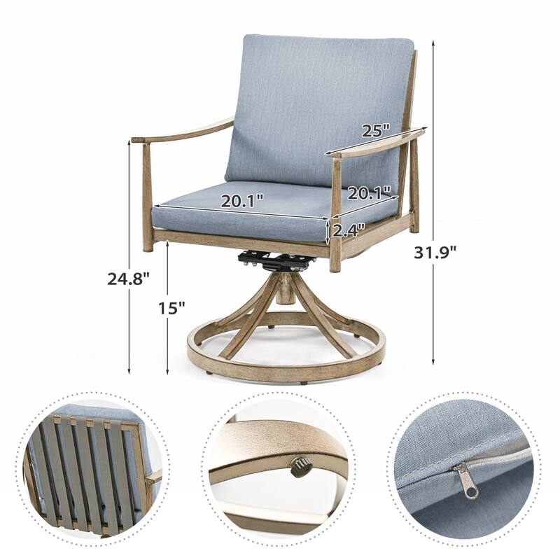 SleekLine 9-Piece Aluminum Patio Dining Set with Webbing Chair Back and Removable Cushions