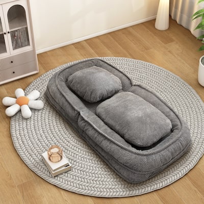 Modern Convertible Accent Chair, Adjustable Floor Lazy Sofa Couch
