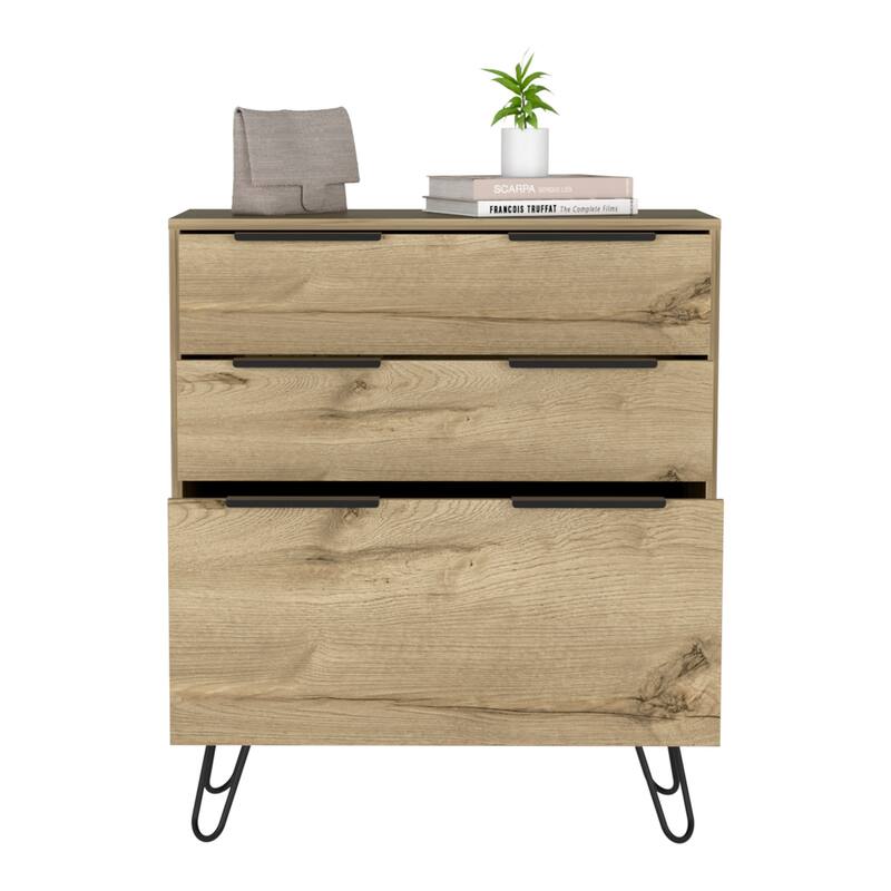 Light Oak Modern Dresser with Smooth Glide Drawers, Sleek Contemporary Profile, and Spacious Storage Solution