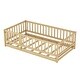 preview thumbnail 78 of 89, Montessori Floor Bed with Fence & Door, Toddler Wood Bed Frame for Kids