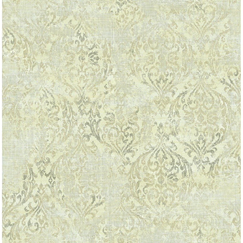 Seabrook Designs Kilian Distressed Damask Unpasted Wallpaper